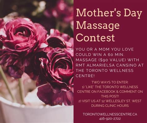 Mother’s Day Massage Contest Enter Today Toronto Wellness Centre