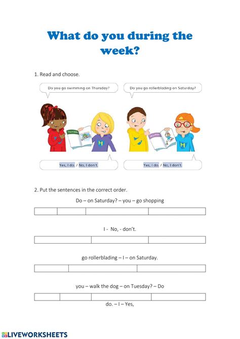 Daily routines worksheet for 2ºEP