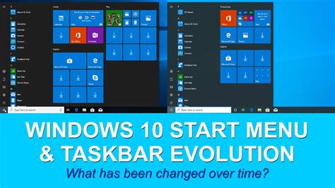 Microsoft Windows 10 Start Menu And Taskbar Evolution Youtube