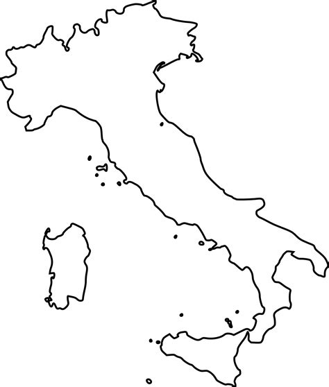 Clip Art Royalty Free Stock Outline Map Of Italy Printable Italy Map Vector Png Transparent