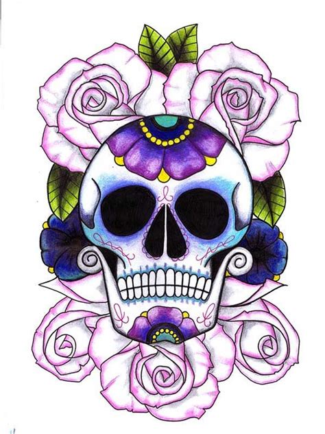 Watercolor Tattoo Sugar Skull Tattoos For Girls