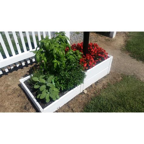 Vita 4'x4' vinyl hudson raised garden, va68237 minimal, classic design and effortless functionality, the classic hudson 4x4 raised garden bed is perfect for growing deep root vegetables, herbs or your favorite flowers. Handy Bed 25 in. x 25 in. x 6 in White Vinyl Raised Garden ...