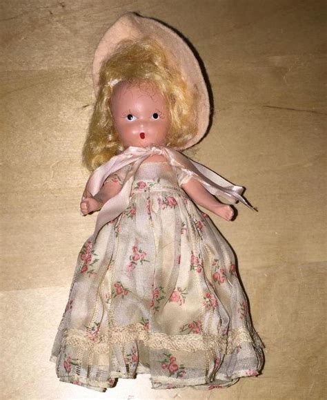 antique doll 2 blonde hair floral dress pink 5 1 2 vintage ceramic toy girl nancyann