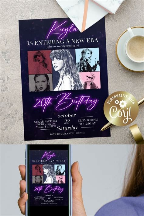 Era Invite Birthday Invitation Eras Tour Invitation Swifty Birthday