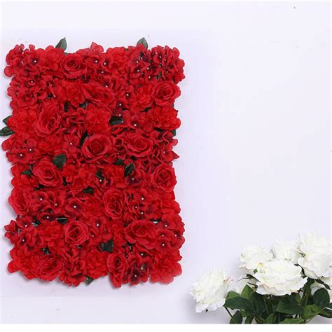 Artificial Rose Flower Wall Panel Home Wedding Venue Backdrop Diy