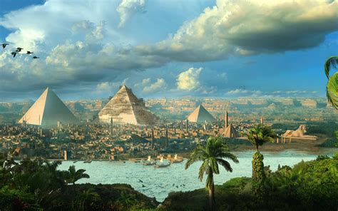 Egypt has long opposed the construction of the dam because it relies. Download Egypt, cityscape, pyramids, fantasy, art ...
