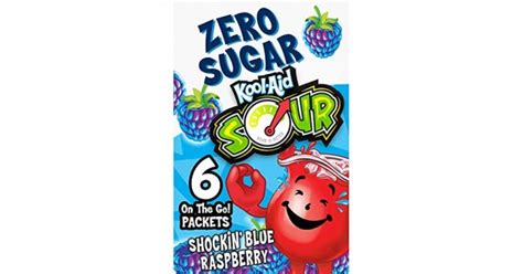 Kool Aid Zero Sugar Sours Shockin Blue Raspberry Flavored