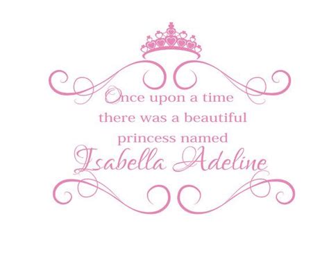 Princess Vinyl Wall Decal Once Upon A Time There Was By Wallartsy