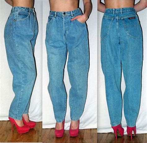 Sassy Vintage 80s Pleated Baggy Jeans 1980s Sasson Stonewashed Denim High Rise Waist