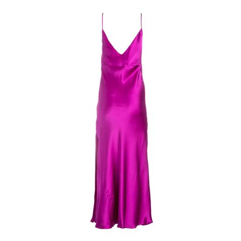 Dannijo Fuchsia Silk Slip Dress With Side Slit Made In Nyc