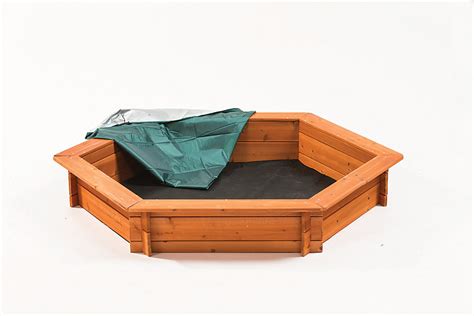 Creative Cedar Designs 5 Ft X 4 Ft Hexagonal Wooden Sandbox The