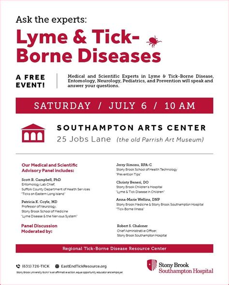 Jul 6 Lyme And Tick Borne Disease Symposium With Southampton Hospital
