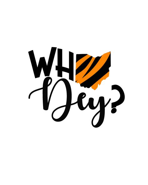 Who Dey Cincinnati Bengals Fan Slogan Art Digital Download Etsy Norway