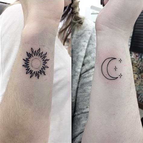 top 119 moon and sun wrist tattoo