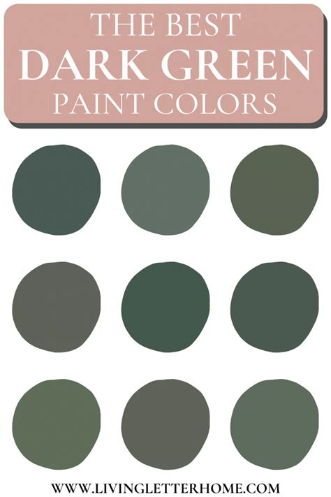 Best Dark Green Paint Colors Pin 1 Living Letter Home