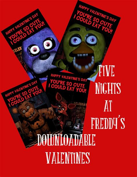 Five Nights At Freddys Valentines Cards Instant Download