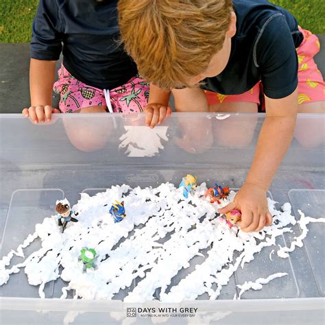 shaving cream pups messy play days with grey