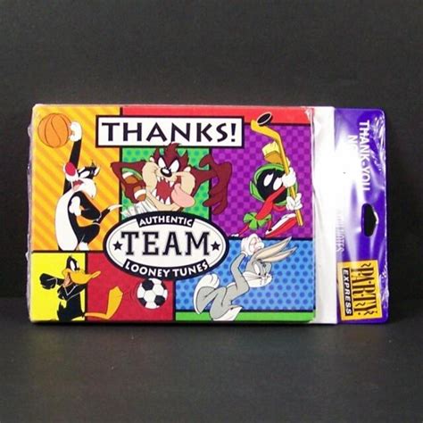 Hallmark Looney Tunes Thank You Notes 8 Blank Cards Taz Bugs Bunny