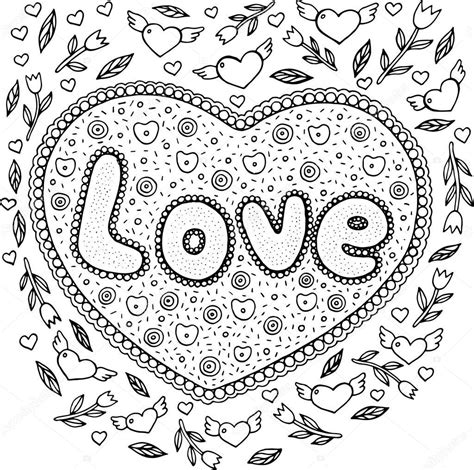 Afdrukbare bloem mandala dit is een directe download kleuren pagina. Kleurplaat voor volwassenen met mandala en liefde woord. Doodle lett — Stockvector © fesleen ...