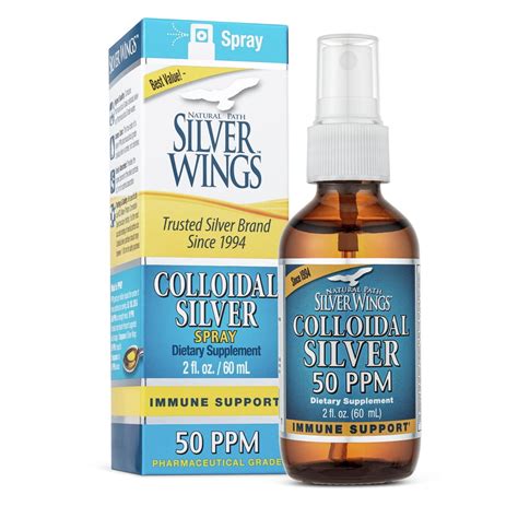 Colloidal Silver 50 Ppm Natural Path Silver Wings 2 Fl Oz Spray