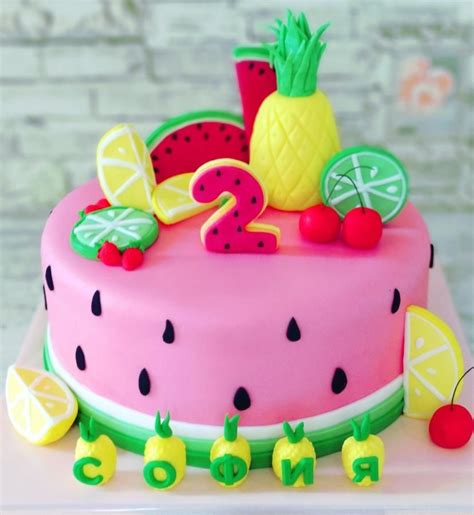 Tutti Frutti Summer Birthday Cake Fruit Birthday Party Fruit