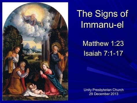 The Signs Of Immanuel