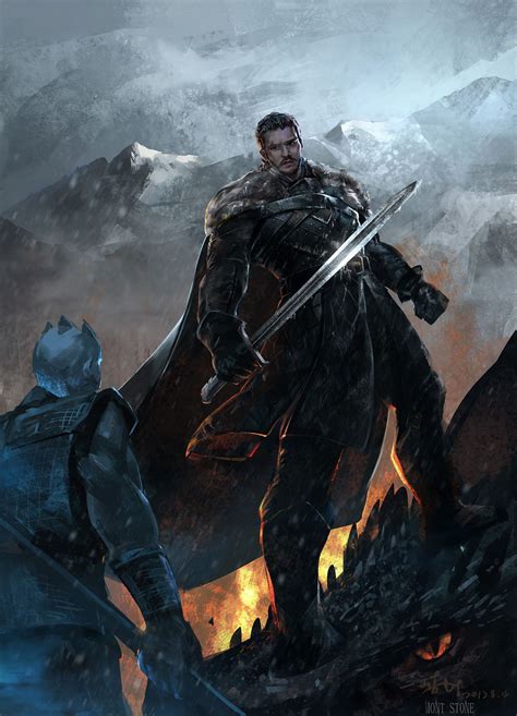Jon Snow And The Night King By Mont Stone Night King Game Of Thrones