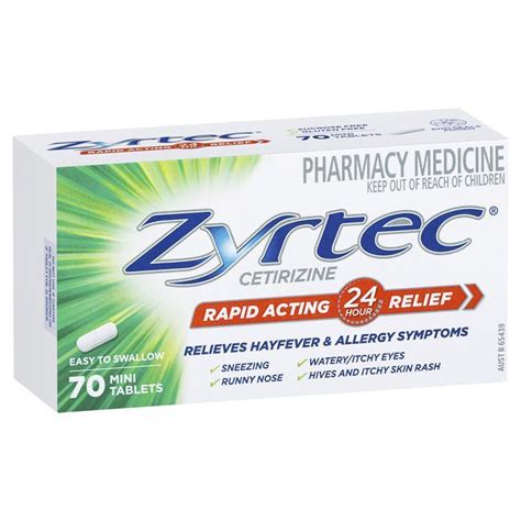Buy Zyrtec Rapid Acting Antihistamine Allergy And Hayfever Mini Tablets
