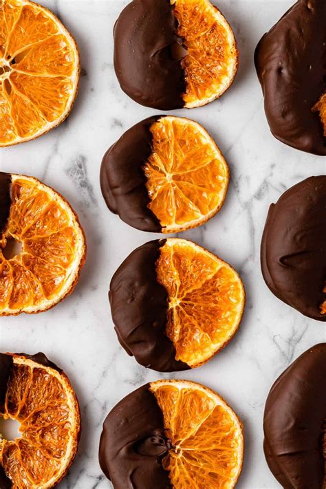 Chocolate Dipped Dried Satsuma Orange Slices •
