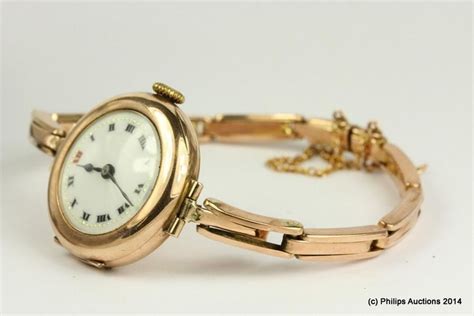 Vintage 9ct Rose Gold Ladies Wristwatch With Swiss Movement Watches