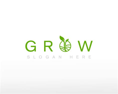 Letter Grow Logo Design Plant Abstract Design Natural Organic Vector