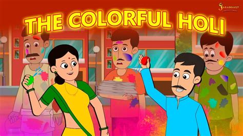 The Fun In Holi Party Happy Holi English Stories Moral Stories