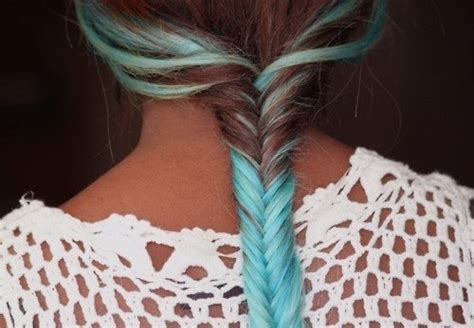 Girls, if you are blessed with beautiful skin tone and hair color, you can go for this kind of highlights. blue, brown hair, fishtail braid, hairstyle, highlights ...