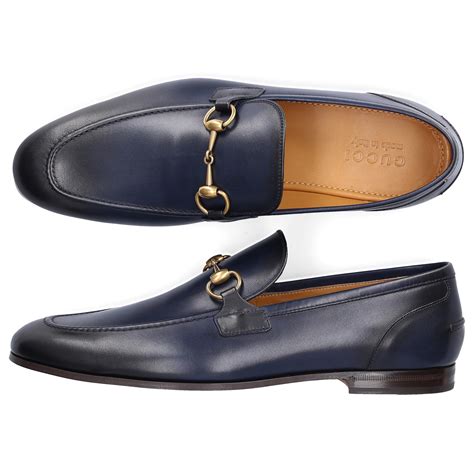 Gucci Jordaan Horsebit Loafer In Blue Modesens Gucci Loafers Mens