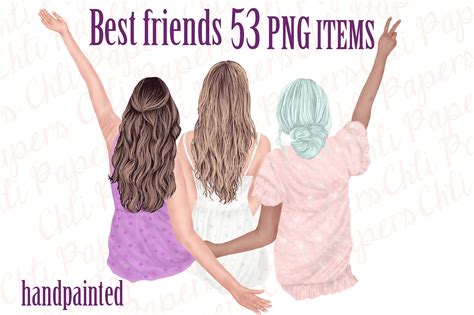 Best Friends Clipartbesties Clipartfashion Girls Graphics By