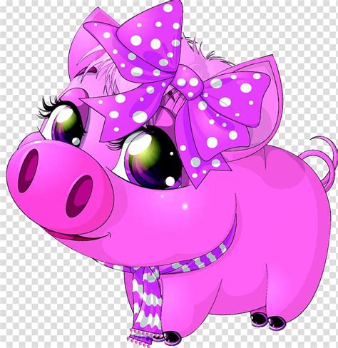 Domestic Pig Drawing Cartoon Pink Pig Transparent Background Png