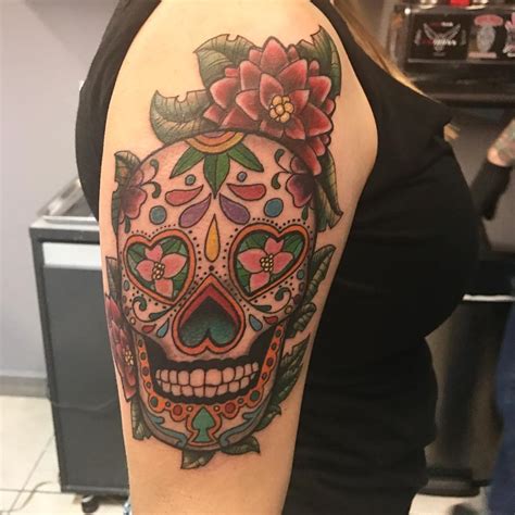 If you want to honor a deceased loved one, a sugar skull tattoo is an excellent alternative to cross tattoos. 125+ Best Sugar Skull Tattoo - Designs & Meaning (2019)