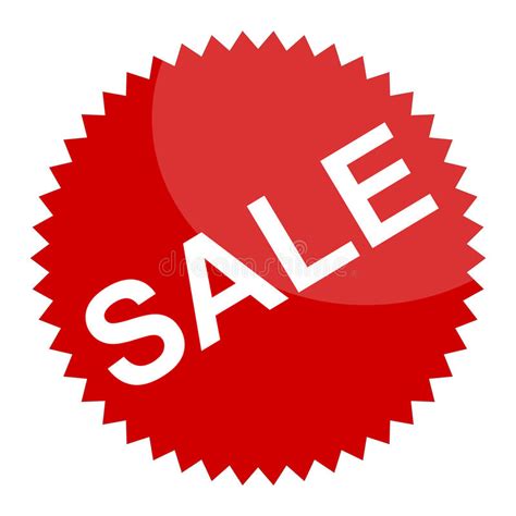 Red Sale Sign Sticker Illustration Isolated White Background 31436582
