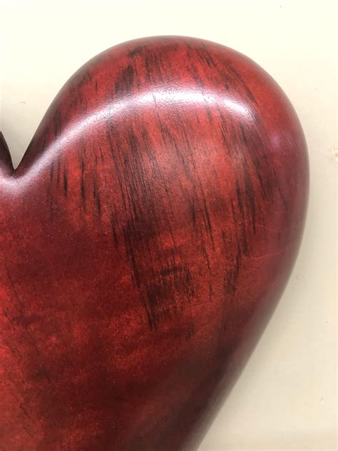 Red Wall Heart Unique Personalized Wedding T Wood Carving Present