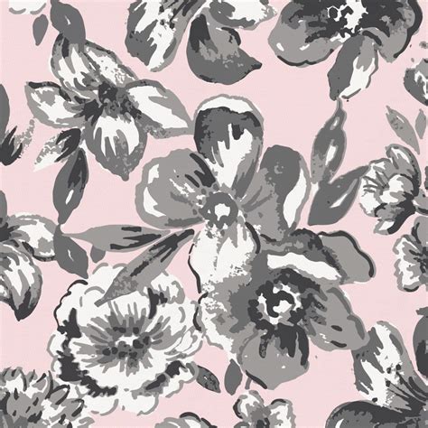 Pink And Gray Floral Fabric By The Yard In 2020 Pink And Grey