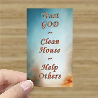 Trust God Clean House Help Others Inspirational Card Recovery Shop