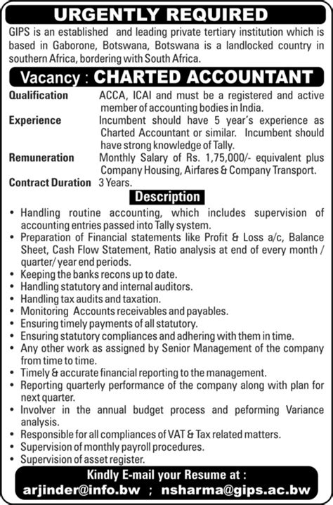 A multinational jse listed company requires the skill of a fin. Job - Charted Accountant - South Africa - Finance ...