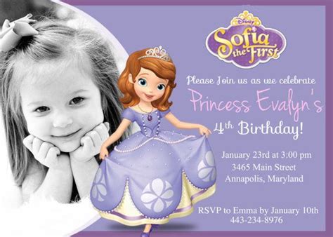 Sofia The First Birthday Invitations Free Printable