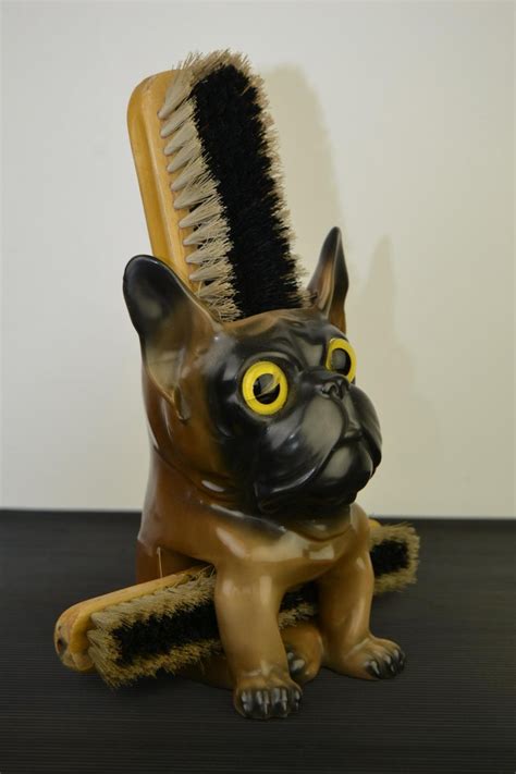 Porcelain French Bulldog Brush Holder Europe 1930s At 1stdibs