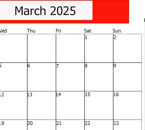 March 2025 Calendar Printable Calendar March 2025 Printable Etsy