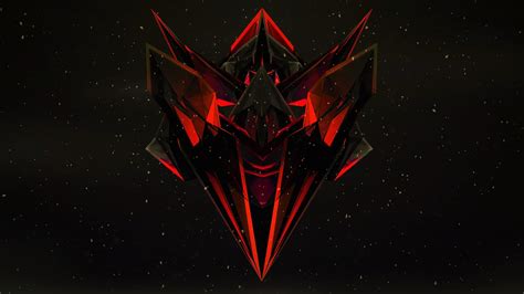 Wallpaper Black Dark Abstract 3d Space Red