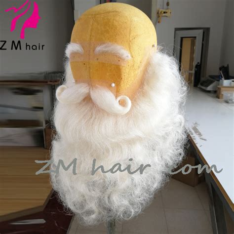 Santa Claus Beard Yak Hair Full Wavy Beard Moustache Eyebrows Set B