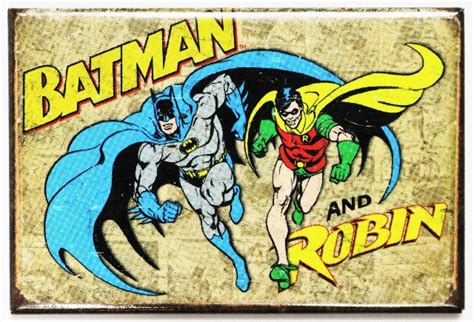 Batman And Robin Fridge Magnet Vintage Style Comic Book Dc Comics Retro