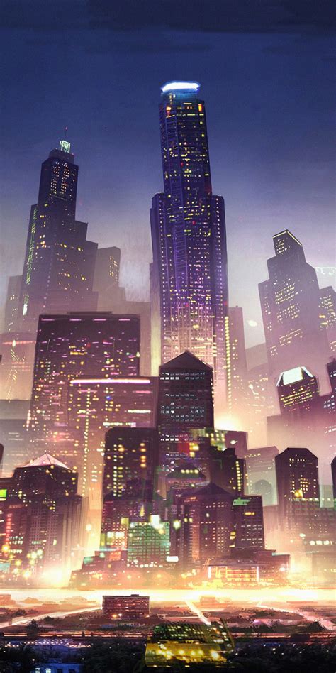 Download 1080x2160 Wallpaper Metropolis Cityscape Buildings