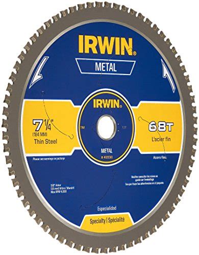 Irwin 7 14 Inch Metal Cutting Circular Saw Blade 68 Tooth 4935560